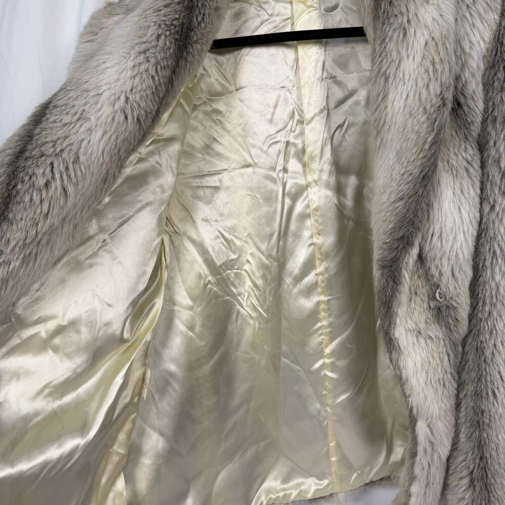 Vintage G. Caseratti Originals Gray Faux Fur Coat Women's Size Large USA Large - Picture 4 of 9